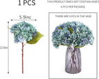 Kimura's Cabin 6pcs Fake Blue Flowers Artificial Silk Hydrangea Flowers Bouquets Faux Hydrangea with Stems for Farmhouse Home Table Centerpieces Wedding Party Decoration(Blue, Pack of 6)