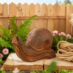 Sungmor Cast Iron Snail Statue, Vintage Animal Collection Figurines, Home Office Table Decor, Paperweight, Doorstop, Garden Lawn Cute Ornament, Rust Finish