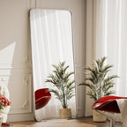BEAUTYPEAK Silver Full Length Mirror, 65"x24" Rounded Corner Floor Mirror Standing Hanging or Leaning Against Wall, Suitable for Bedroom or Dressing Room