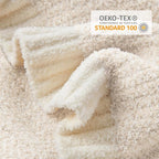 Snuggle Sac Ultra Soft Ivory Bedding Blanket Twin XL, Warm Fluffy Microfiber Blankets for Bed, Living Room, Oversized Bed Blanket Dupes, Heather Ivory, 66x90 inches