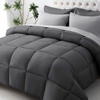 JOLLYVOGUE Twin Comforter Set, Ultra-Soft Bed in a Bag Twin Size 5 Pieces, Oeko-TEX Certified Bedding Set with Down Alternative Comforter, Sheets, Pillowcases & Shams, Dark & Light Grey