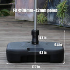 Orgrimmar Patio Umbrella Base 17.7L Heavy Duty Square Stand Water Filled Umbrella Base Stand for Outdoor