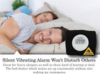 Coolfire Vibrating Alarm Clock - Silent Alarm Wristband Vibrating Alarm Watch. Silent Wrist Shock Alarm Clock. Vibration Alarm Bracelet Deep Sleeper & Vibrate Alarm (Black) (Black)