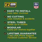 EZ SHELF Closet Shelf with Hanging Rod - 28-48” Expandable, White, Closet Shelves - Strong, Holds 200 lbs - DIY, Easy Install to 2 Side Walls - Alternative to Wire Shelving
