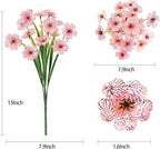 MACTING Artificial Flowers for Outdoors 6 Bundles Fake Spring Flowers UV Resistant No Fade Faux Plastic Flowers for Hanging Planters Window Patio Porch Yard Garden Indoor Outside Decoration,Pink