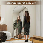 MISSDAY Oversized Arched Full Length Mirror, 81"x41" Black Full Body Mirror with Stand, Floor Mirror Large Free Standing, Leaning or Hanging, Aluminum Frame Mounted Mirrors Wall Mirrors for Bedroom