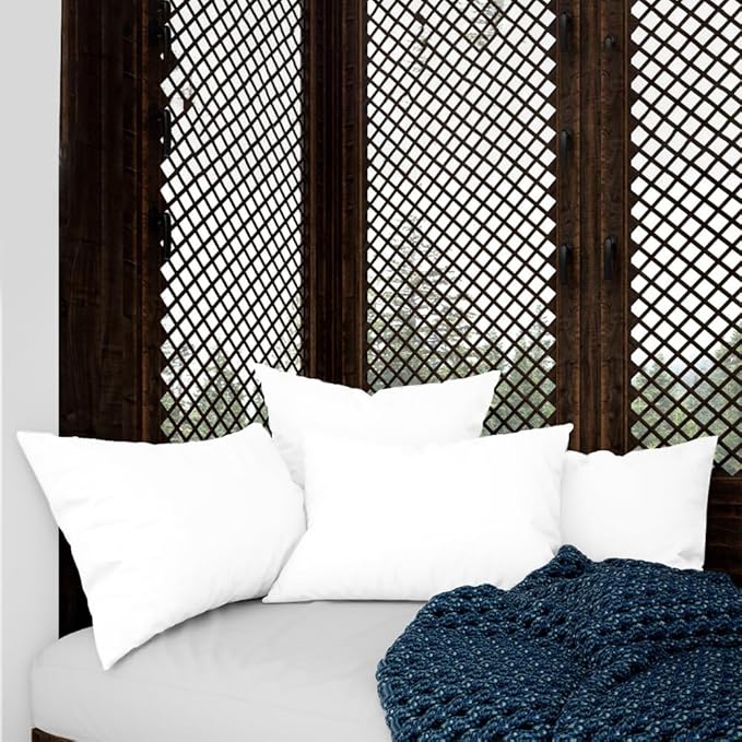 Covers & All Throw Pillow Inserts Only Pack of 4, Durable Soft Rectangle 12 x 20 Inches 65 GSM Non-Woven Fabric with 15D Silicon Fiber Filling, Universal uses for Home Decor Office Indoor Outdoor