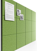 Bumusty Large Cork Board 48" x 36" Alternative - 12 Pack Felt Wall Tiles with 70 Safe Removable Adhesive Tabs, 30 Pushpins, Cork Boards for Walls Pin Board Bulletin Board Office Decor (Kelly Green)