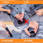 12 Pack Vacuum Storage Bags (3 Jumbo, 3 Large, 3 Medium, 3 Small),Plastic Packaging Bags,Space Saver Sealer Compression Bags with Travel Hand Pump for Blankets, Comforters, Pillows, Clothes Storage
