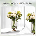 42" x 42"Bathroom Mirror, Silver Wall Mirror with Metal Frame, Decorative Rectangular Vanity Mirror for Bedroom Bathroom Living Room Entryway (Horizontal/Vertical)