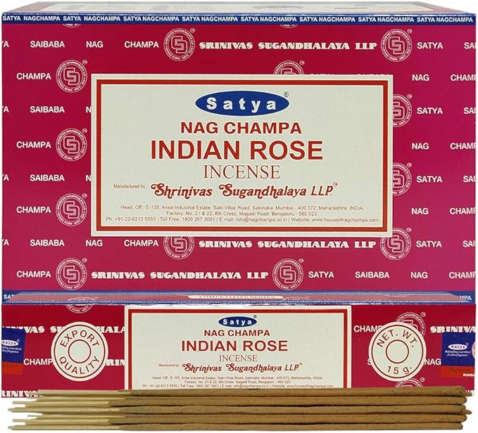 Indian Rose Incense Sticks and Incense Stick Holder Bundle Insence