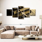Elephant Stock Bible And Cross Wall Art Multi Piece Canvas - 5 Panel Christian Pictures Decor - Digital Design Canvas Print - Christian Wall Decor - 92" X 42"