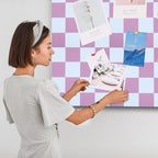 Geyoga 12 Pcs Cork Board for Wall 12 x 12 Inch Retro Colorful Checkered Bulletin Board Acoustic Wall Panels Boho Felt Tiles Cute Self Adhesive Hanging Decor for Office Home Classroom(Pink Plaid)