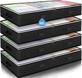 Budding Joy 90L Under Bed Storage Containers, Closet Organizers and Storage Bins, Foldable Underbed Storage Bags for Blankets, Towels, Comforter, Sweaters, Pillows, Linen Sheets, Wrapping Paper，Black