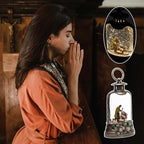 9.6" Christmas Snow Globe Lantern with Nativity - Water Swirling Glitter LED Light Musical Lantern with Exterior Decor - Vintage Xmas Gifts - USB Plug or Battery Operated Home Decor (Nativity)