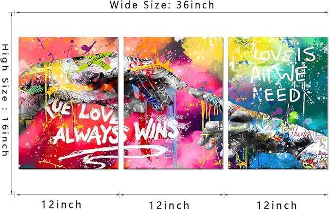 Novatique Banksy Wall Art Street Wall Decor Hand of God Graffiti Wall Art Teenagers Street Art Banksy Print Painting Decor for Living Room Bedroom,12”x 16”x3Pcs
