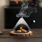 Palo Santo Holder, Mini Ceramic Zongzi Chimenea for Sage/Sticks/Cone, Modern Incense Burner for Yoga, Meditation, Energy Cleansing-Smudge Bowl with Ash Catcher, Anxiety Relief Gift for Women
