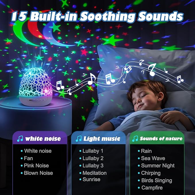 PIKOY Dinosaur Toys for Kids 3-5 Night Light Projector Dinosaur Eggs Boys Christmas Gifts | 15 Sounds & 3D Films | 31Colors & Remote Control | Toddler Boy Toys, Boys Room Decor, Boy Gifts