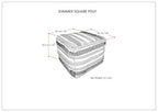 SIMPLIHOME Sommer Boho Square Pouf in Natural/Taupe Grey Handloom Woven Pattern for the Living Room, Bedroom and Kids Room