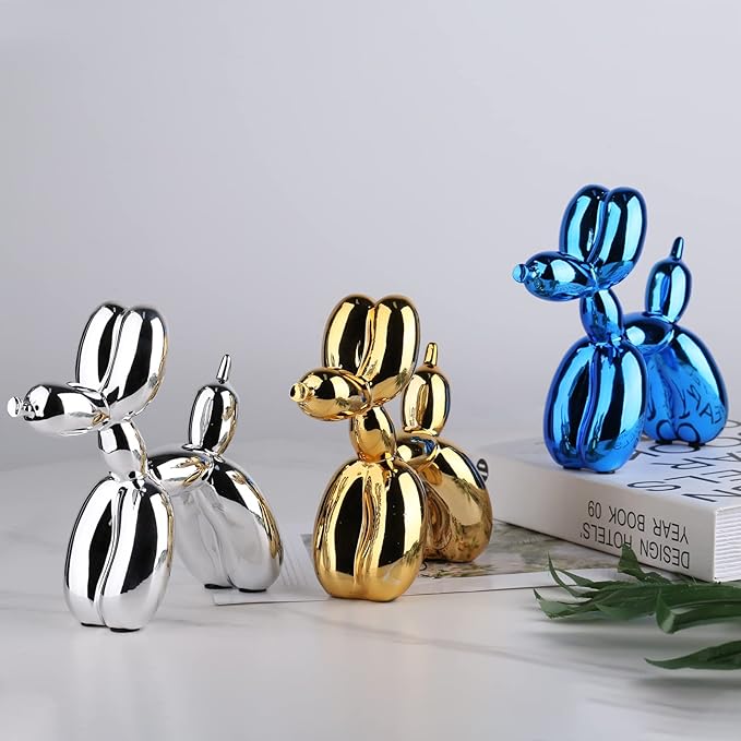 Gold Balloon Dog Decor,Gold Room Decors,Balloon Animal Preppy Room Shelf Decor,Cute Statue Home Decors,Bedroom Modern Sculpture Desk Decoration,Golden Decorations Figurines