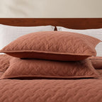 WRENSONGE King Size Quilt-3 Pieces Weave Autumn Leaf Bedspreads King Quilt Bedding Set for All Seasons, Soft Summer Coverlet with 2 Pillow Shams Suitable for Bed, Couch, Quilted Blanket