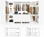 Aheaplus Closet System with 6 Drawers, 6 Hanging Rods & Corner Tower, Corner Closet System with Hanging, 112.5" U-Shaped Walk-In Wardrobe Organizer, 2000+ lbs Capacity, Set of 4, -U4, White