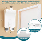 TAILI Picture Hangers 4 Pcs, Damage Free Picture Hangers for Walls，Adhesive Picture Hanging Hooks Without Nails，Art Hanger for Bathroom Kitchen Home Door Closet, Inclue 2 Extra Strips