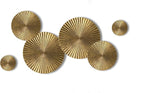 Decorlives Round Sunburst Metal Wall Art | Modern Metal Wall Hanging Décor Sculpture for Living Room Bedroom Home Office (Silver Glossy | Set 6-2 Large(16") + 2 Medium(11.5") + 2 Small(6") Circles)