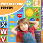 Alphabet Rug for Kids - Soft ABC Kids' Rug with Non-Slip Backing, Educational Playroom Carpet for Toddlers with Letters, Numbers & Shapes - 4'11" x 3'3"(Rectangular)