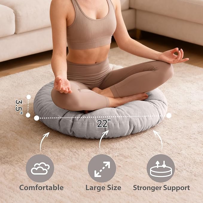 Tiita Outdoor Cushions Square Floor Pillow Thicken Tufted Seat Pad Large Floor Cushion for Yoga Meditation Living Room