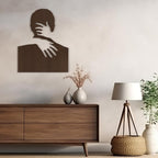 SIGNLEADER Metal Wall Art Decor Love Romance Minimalist Modern Abstract Wall Sculpture Hangings Home Decoration for Living Room, Bedroom, Bathroom, Kitchen, Outdoor - 18" Bronze