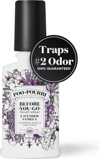 Poo-Pourri Before-You-Go Toilet Spray, Lavender Vanilla, 4 Fl Oz, Up to 200 Uses, Bathroom Odor Deodorizer, Plant-Based with Essential Oils, for Home or Work, Lavender, Vanilla and Citrus Scent