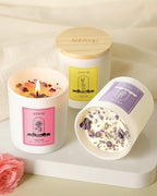 AOOVOO Rose/Vanilla/Eucalyptus/Lavender Scented Candles for Women - Aromatherapy Candle with Crystals Inside, 40oz Soy Candles for Home Scented, Birthday Gifts Valentines Day Candle for Women Mom