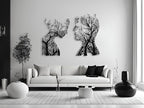 VAILLA Wood Wall Art Decor Wall Hanging Sculpture Modern Home Decoration 3 Panels Nature Wall Hangings Large Wooden Wall Arr 3D Textured Sculptures for Living Room Bedroom Office Dinnig Room (Faces 2)