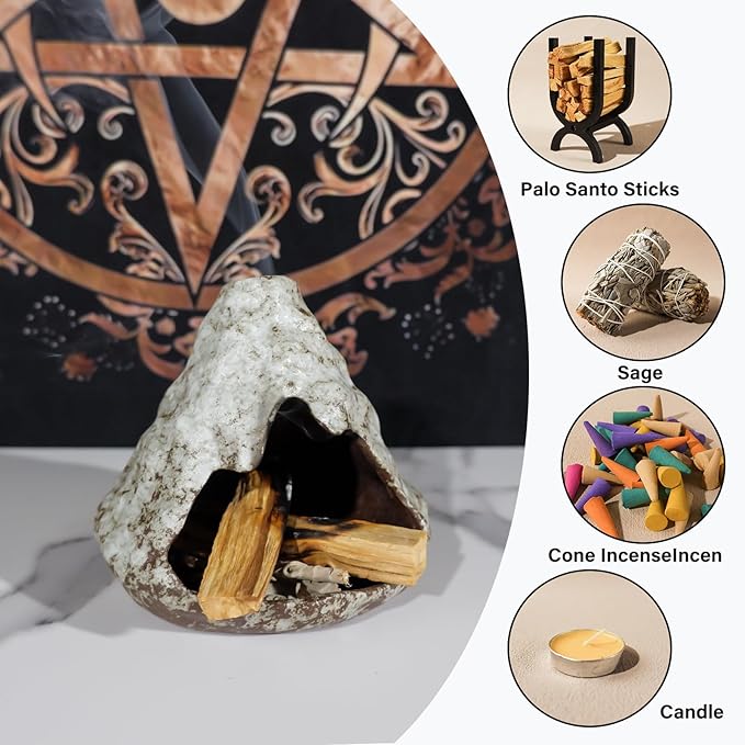 Palo Santo Burner- Zongzi Modeling Incense Holder with Ash Catcher-Perfect for Sage, Sticks, and Copal-Aromatherapy Meditation Gift for Women-Perfect for Yoga, Meditation, and Anxiety Relief