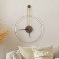 Modern Wall Clock Large Wall Clocks with Walnut Dial Silent Non-Ticking for Living Room Home Decor Bedroom Kitchen Office 17.8''× 24.4'' (Gold, Medium)