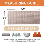 Waterproof Dog Bed Cover Non Slip Couch Covers for Dogs Washable Soft Faux Fur Sofa Cover Couch Covers for 3 Cushion Couch Sofa Pet Friendly (Khaki)