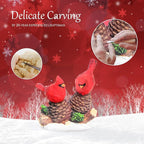 Christmas Snow Globes, Cardinal Christmas Snow Lantern with 8 Songs, 6H Timer Battery & USB Powered Glitter Music Box for Christmas Table Decorations Home Decor