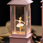 Snow Globe Lantern with Ballet Girl Ballerina – Shatterproof 8 Songs Musical Box Automatic Snowfall Led Light USB & Battery Powered,for Valentine’s Day Gifts Present Birthday Home Fall Decoration,Pink