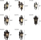 John Timberland Casa Marseille Vintage Outdoor Wall Light Fixture Veranda Bronze 17" Champagne Hammered Glass for Exterior House Porch Patio Outside Deck Garage Yard Front Door Garden Home