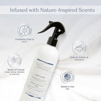 FIELD FLEUR Lake Side Linen & Room Spray 15.5 oz - Aromatic & Refreshing Bedding & Fabric Mist – Air Freshener for Clothes & Sofas - Notes of Amber, Citrus, Coconut, Musk & Sandalwood - Made in USA