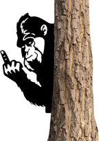 ESTART Peaking a Boo Flipping Off Bigfoot Animal Metal Sign Art Ornament, Animal Peeping Around Signs Corner Tree Garden Fence Farmhouse Outdoor Home Decoration