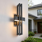 23Inch Large Modern Minimalist Outdoor Wall Light, IP65 Waterproof, 3000K Warm White, 2x15W Integrated LED, Textured Black Finish for Garden, Garage, Patio & Indoor Use