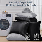 HEVUMYI Full Comforter Set - 7-Piece All Season Bed in a Bag Full, Ultra Soft Bedding Set with Comforter, Flat Sheet, Fitted Sheet, Pillowcases, Pillow Shams, Black & Light Grey