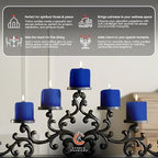 Candle Charisma Blue Unscented Votive Candles - 15 Hour Burn time - Set of 36 for Dinner, Wedding, Halloween and Holiday Decorations