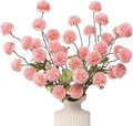 DuHouse 6pcs Artificial Flowers Faux Silk Pompon Mum,Silk Small Mini Chrysanthemum Ball with Stems for DIY Bouquets Centerpieces Vase Home Table Kitchen Decorations(Blush)