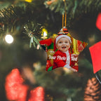 Personalized Christmas Ornaments with Picture Custom Christmas Ornament 2024 Customized Photo Ornament for Christmas Tree Ceramic Xmas Tree Decor for Family Couples Friends