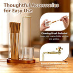 3-in-1 Incense Holder for Sticks, Anti-Ash Incense Sticks Burner with Enlarged Ash Catcher and Storage Cup for Meditation, Yoga, Spa, Home Décor and Gifts (Cone Holder & Brush Included)