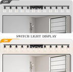 12 Light Bathroom Light Fixtures, Black Bathroom Lighting Fixtures Over Mirror Matte Black Modern Vanity Lights Wall Lighting for Mirror Bedroom, Living Room (78.7inch)