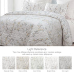 Exclusivo Mezcla Reversible Boho Quilts King Size, White Bedspreads Lightweight Coverlet All Season Flowers Quilt Bedding Set with Printed Floral Pattern (1 Quilt, 2 Pillow Shams)